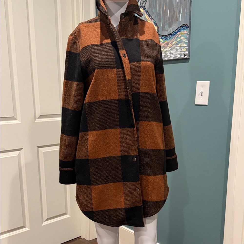 BB Dakota by Steve Madden Checkered Tan and Black Utility Jacket